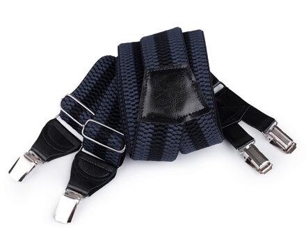 Herren Hosenträger Länge 120 cm Breite 4 cm Muster 650366 dunkelblau
