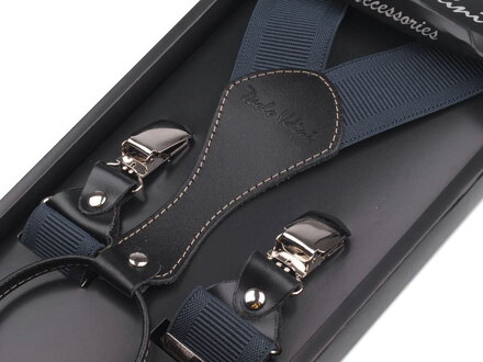 Herren Hosenträger in einer Geschenkbox 650313 blau-grau