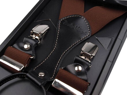 Herren Hosenträger in einer Geschenkbox 650313 hellbraun