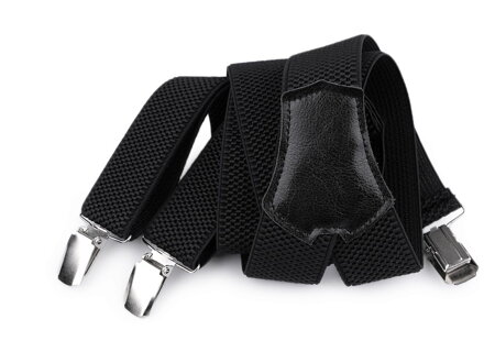 Herren Hosenträger Breite 3,5 cm Länge 120 cm in Schachtel 650303 schwarz