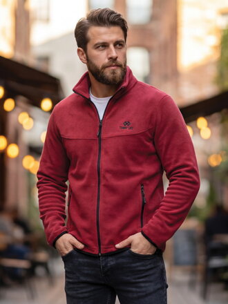 Pánska bordová mikina na zips TOMMY LIFE