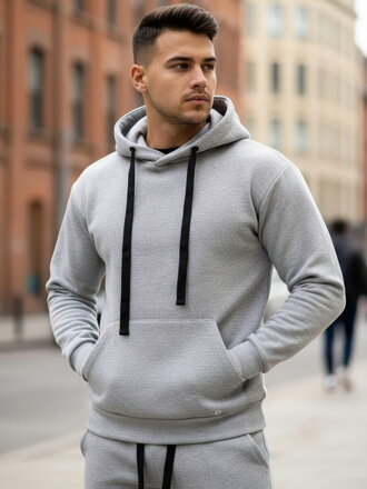 Pánska sivá mikina VSB CLASSIC 