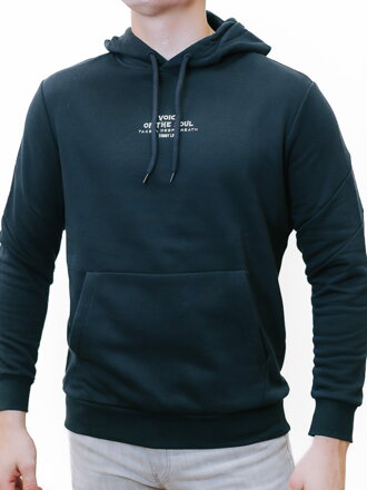 Sweatshirt mit Kapuze und Aufdruck schwarz