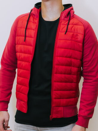 Herren Übergangsjacke mit Kapuze rot