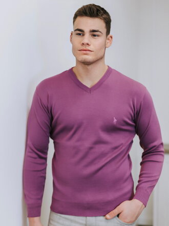 Štýlový pánsky fialový sveter N18