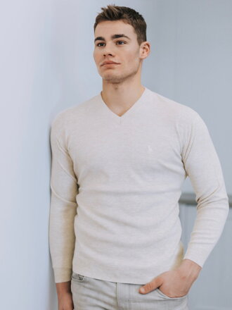 Herren bequemer Pullover N19 creme