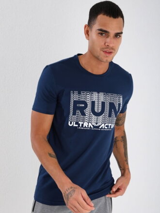 T-Shirt mit Aufdruck RUN dunkeblau