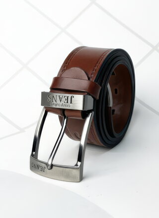 Hellbrauner Herrengürtel JEANS aus Leder, 4 cm