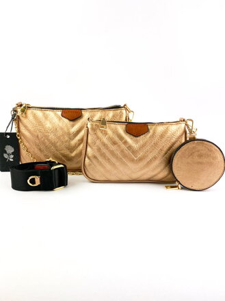 Damen Crossbody Handtsche 3 in 1 gold