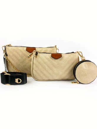 Damen Crossbody Handtsche 3 in 1 beige