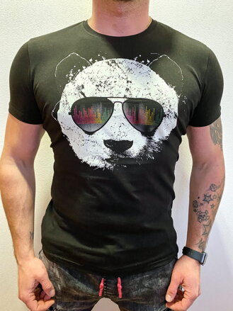 Herren T-Shirt PANDA - schwarz