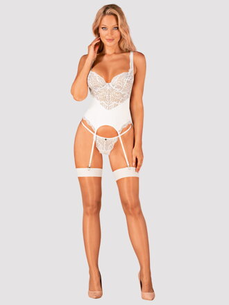 Dámske biele samodržky S814