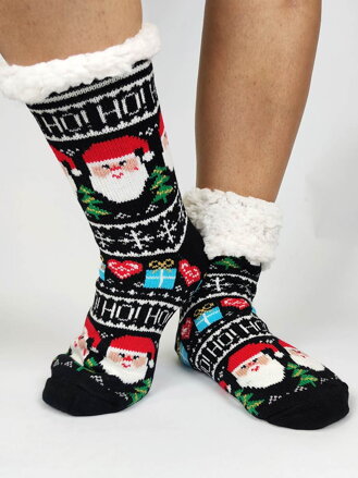 Weihnachts Thermo Socken 20-01 Nikolaus schwarz