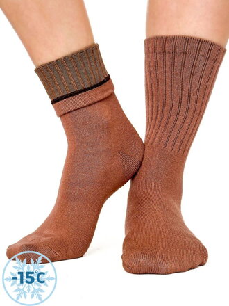 Trendy dámske alpakové ponožky v čokoládovej farbe