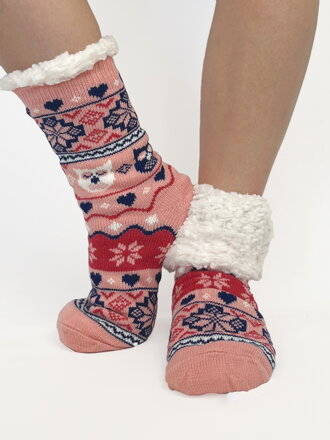 Dámske vlnené termo ponožky SOVA ružové Dámske vlnené termo ponožky SOVA ružové