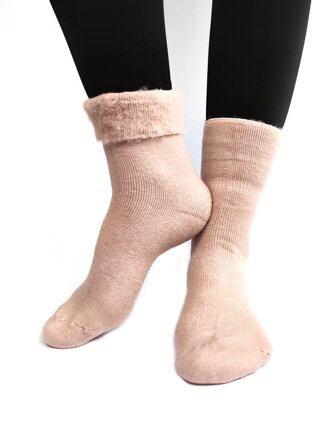 Weiche Damen Wollsocken altrosa