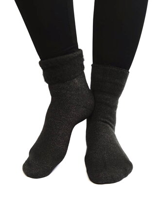 Weiche Damen Wollsocken dunkelgrau