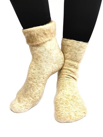 Weiche Damen Wollsocken vanilla