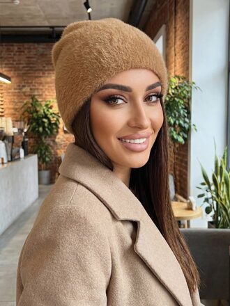 Damen Alpaka Mütze in Braun