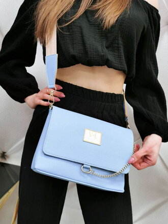 Luxusná crossbody kabelka v baby blue farbe