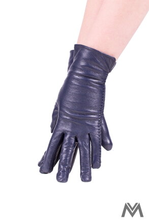 Dámské prošívané kožené rukavice tmavě modré