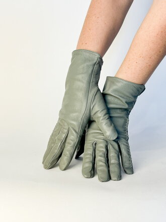 Damen-Lederhandschuhe grau
