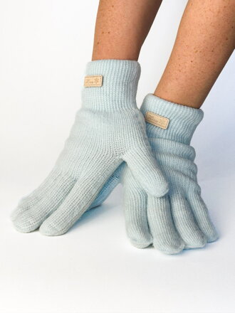 Pletené dámske rukavice v krásnej baby blue farbe