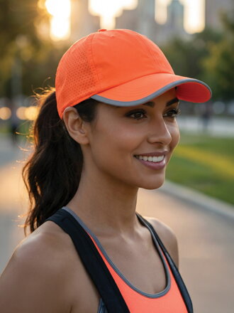 Damen Schildmütze A-95 in neo-orange Farbe