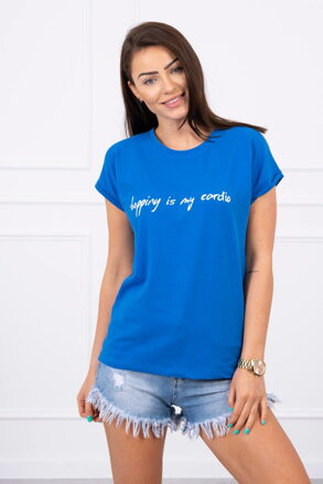 Damen T-Shirt SHOPPING 65297 blau