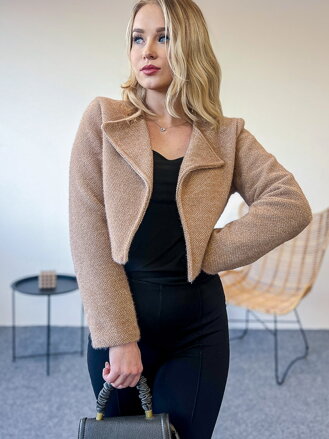 Brauner Croptop-Mantel für Damen