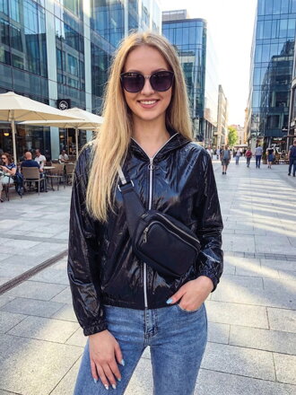 Damen Glanz Übergangsjacke MFY Schwarz