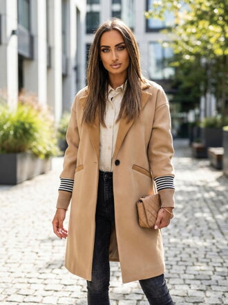 Damen Übergangsmantel in Braun mit Knopf