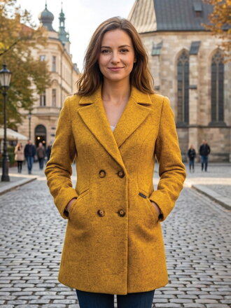 Damen Wintermantel LEA senf meliert