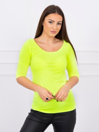 Damen T-Shirt mit Ausschnitt 8832 neon gelb