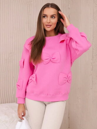 Sweatshirt mit Schleifen 9796 rosa