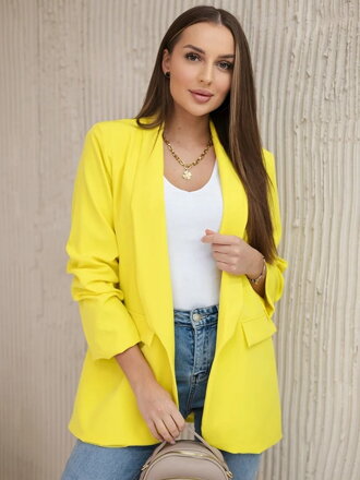 Dámske elegantné sako v žltej farbe 9709