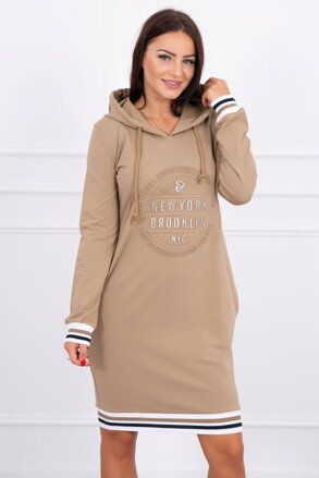 Damen Sweatshirt Kleid BROOKLYN 62095 hellbraun