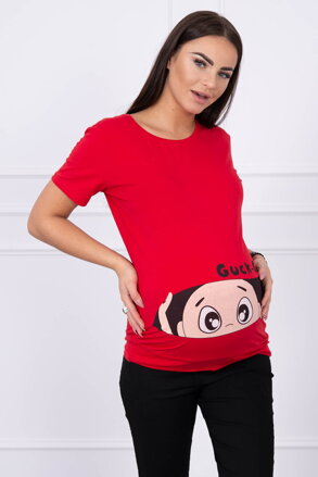 Frauen Mutterschaft T-Shirt 2992 rot