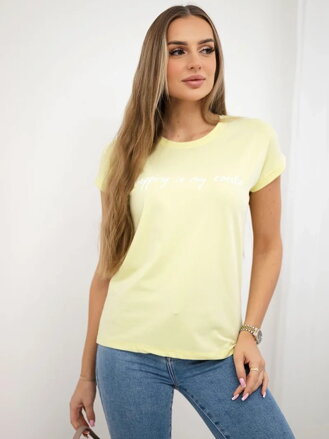 Damen-T-Shirt mit der Aufschrift gelb