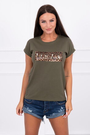VOGUE T-Shirt mit Zierperlen grün 8994