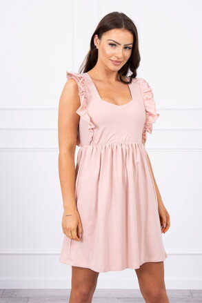 Damen Sommerkleid mit Rüschen 9082 rosa