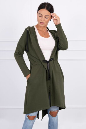 Damen Sweatshirt mit Zugschnur 8998 khaki