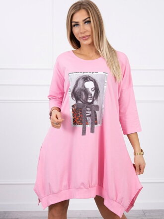 Damen-Sportkleid mit Aufdruck rosa 9007