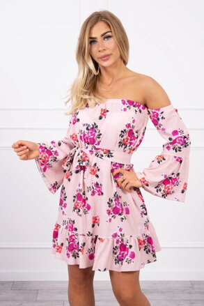 Damen Sommerkleid mit Blumen KS Puderrosa