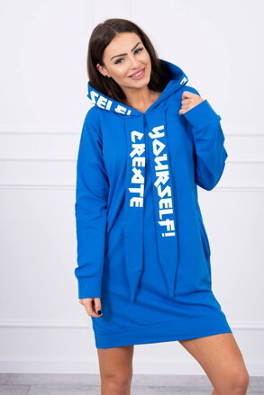 Damen Sweatshirt-Kleid mit Kapuze 0042 königsblau