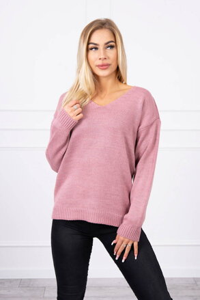 Damen Pullover mit V-Ausschnitt 2020-15 dunkelrosa