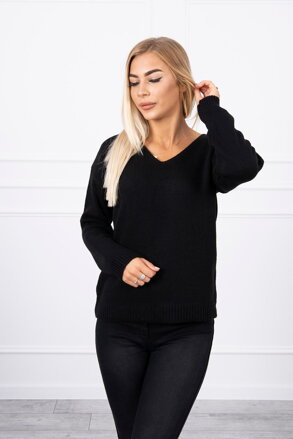 Damen Pullover mit V-Ausschnitt 2020-15 schwarz