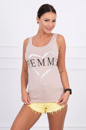 Damen Tanktop FEMME 9000-1 hellbraun