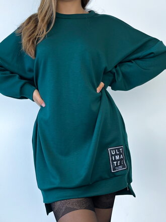 Dámska mikina v smaragdovej farbe oversize