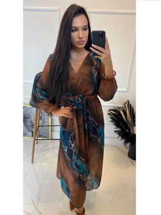 Damen-Midikleid in erdigen Farben